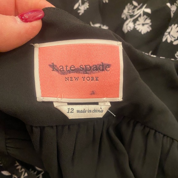 Kate Spade Nerissa Dandelion Black White Ruffle Cap Sleeves Maxi Dress New* 12 - Picture 3 of 17